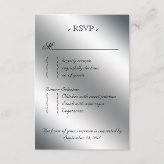 Leaf Wirbel UAWG Wedding Repcard Black Silver RSVP Karte