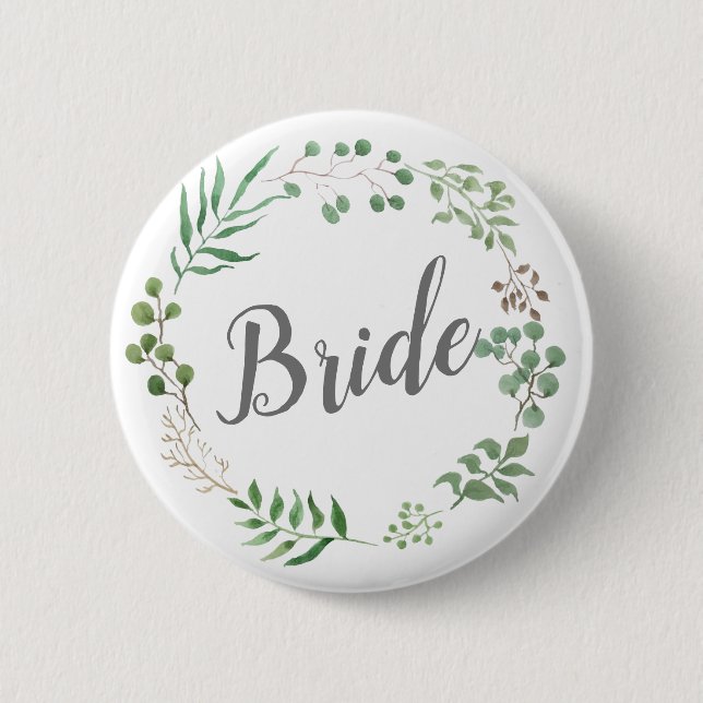 Leaf Wreath Botanische Vegetation | Braut Button (Vorderseite)
