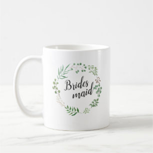 Leaf Wreath Botanische Vegetation   Bridesmaid Kaffeetasse