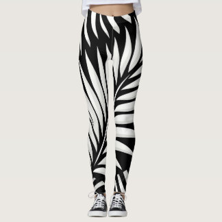 Leaf Zebra Stripes Stil Leggings