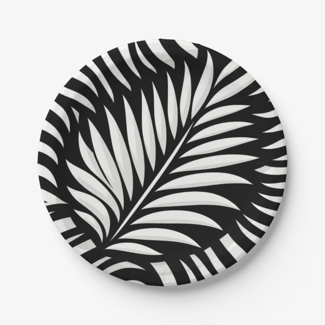 Leaf Zebra Stripes Stil Pappteller (Vorderseite)