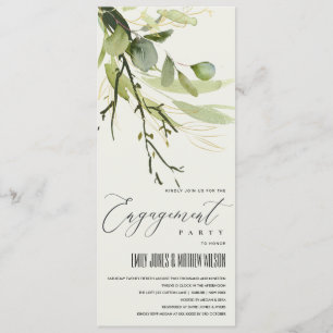 LEAFEN GOLD FOLIAGE WATERCOLOR VERLOBUNG EINLADUNG