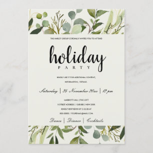 LEAFEN GREEN GOLD FOLIAGE CORPORATE HOLIDAY PARTEI EINLADUNG