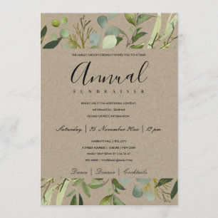 LEAFEN GREEN GRAY FOLIAGE CORPORATE PARTY EVENT EINLADUNG