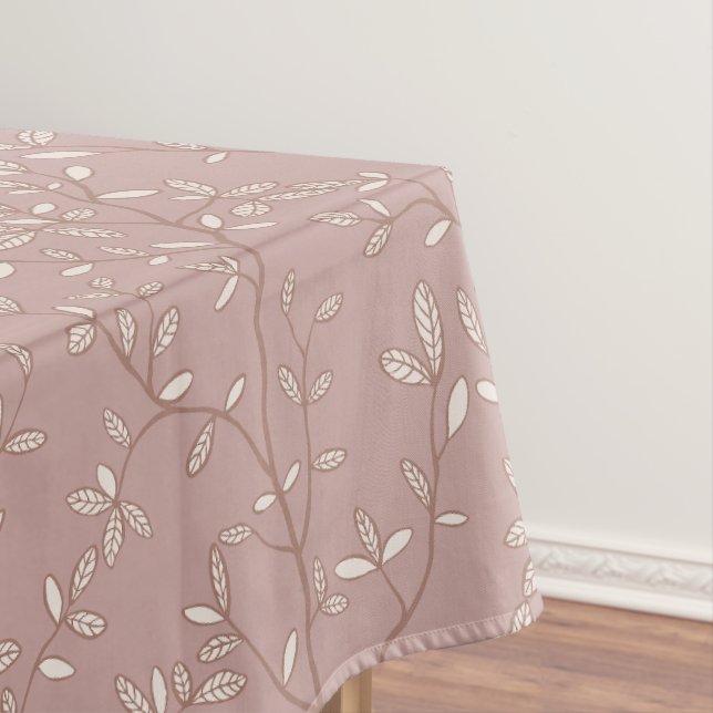 Leafline Spread Dusty Rose Weiche Tonerde Tischdecke (Beispiel)