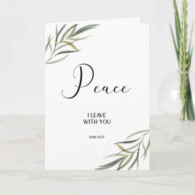 Leafy Bible Verse Vielen Dank für Ihre geklappte K Dankeskarte (Vorderseite)