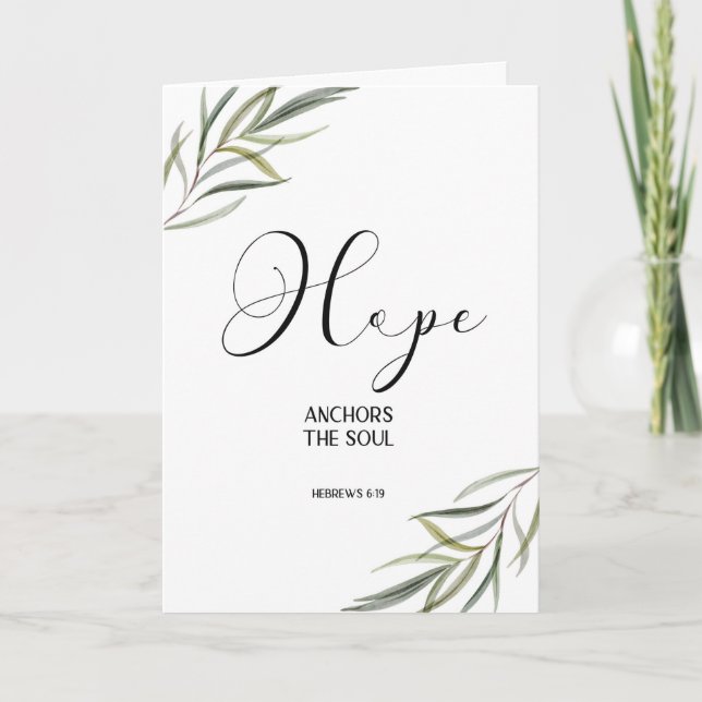 Leafy Bible Verse Vielen Dank für Ihre geklappte K Dankeskarte (Vorderseite)