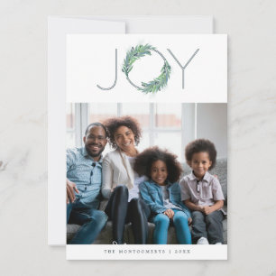 Leafy Blue Joy Kranz Weihnachten/Feiertag Foto Karte