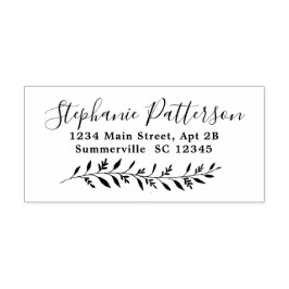 Leafy Border Elegante Rücksendeadresse Gummistempel