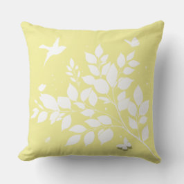 Leafy branch Swallow Butterflies in silhouette  Kissen