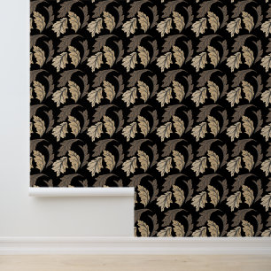 Leafy Brown Tan und Ivory Modern Tapete