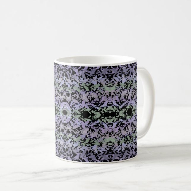 Leafy Creeping Vine Drawing Pattern With Pastels Kaffeetasse (VorderseiteRechts)