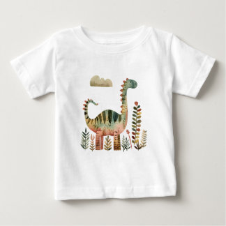 Leafy Dino Scene - Niedliches Dinosaurier-Shirt fü Baby T-shirt