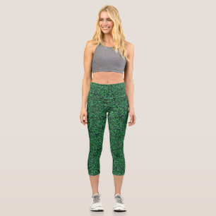 Leafy Elegance Botanisches Muster Capri Leggings