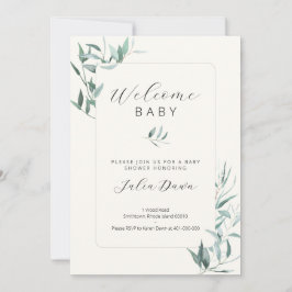 Leafy Gender Neutral Baby Shower Einladung