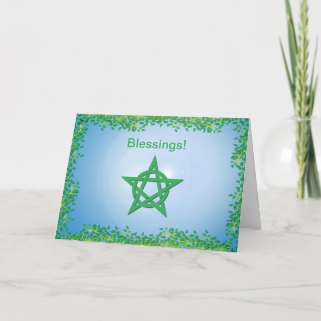 Leafy Glade Wiccan Engagement Blessings Card Karte (Vorderseite)