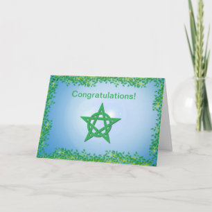 Leafy Glade Wiccan Wedding Congratulations Card Karte