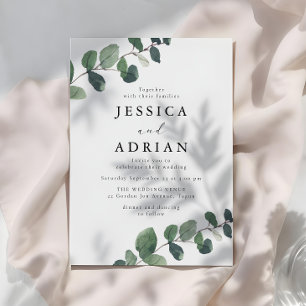 Leafy Green Elegance Wedding Einladung
