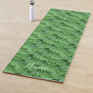Leafy Green Ferns Nature Pattern Personalisiert Yogamatte