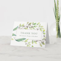 Leafy Green | Trendy Watercolor Frame Vielen Dank