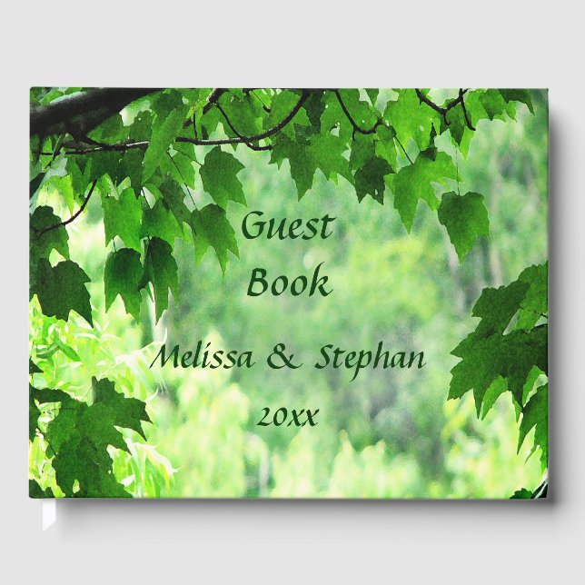 Leafy Green Wedding Guest Book Gästebuch (Vorderseite)