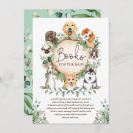 Leafy Greenery Puppy Dog Books for Baby Shower Begleitkarte