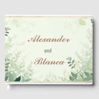 Leafy Greenery Vintage Wedding Gästebuch