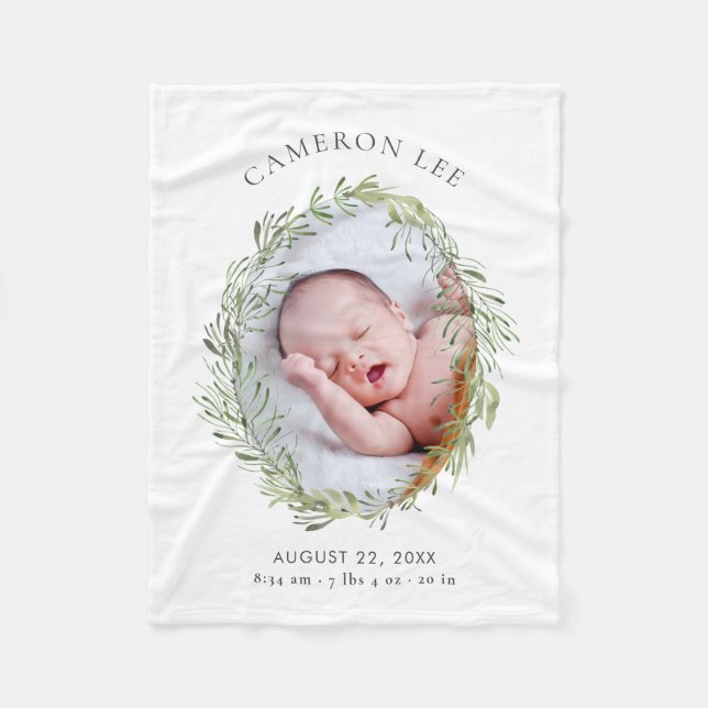 Leafy Meadow Stats Baby Blanket Fleecedecke (Vorderseite)