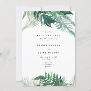 Leafy Modern Watercolor Foto Save the Date