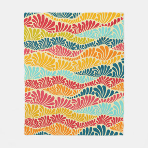 Leafy Mosaic Fleecedecke