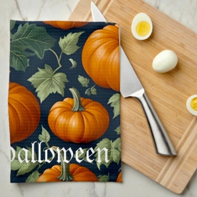 Leafy Pumpkin Patch Geschirrtuch (Kitchen Towel 16”X24” poly-blend machine washable. )