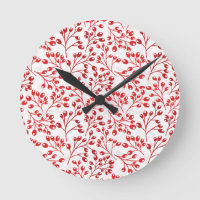 Leafy Red Pattern Moderne Elegante Berries