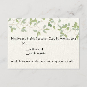 Leafy RSVP Card Karte