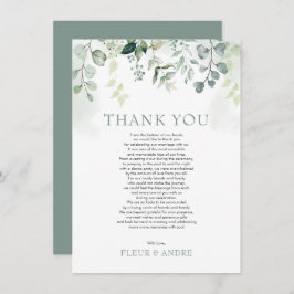 Leafy Sage Green Eukalyptus Garden Wedding Dankeskarte