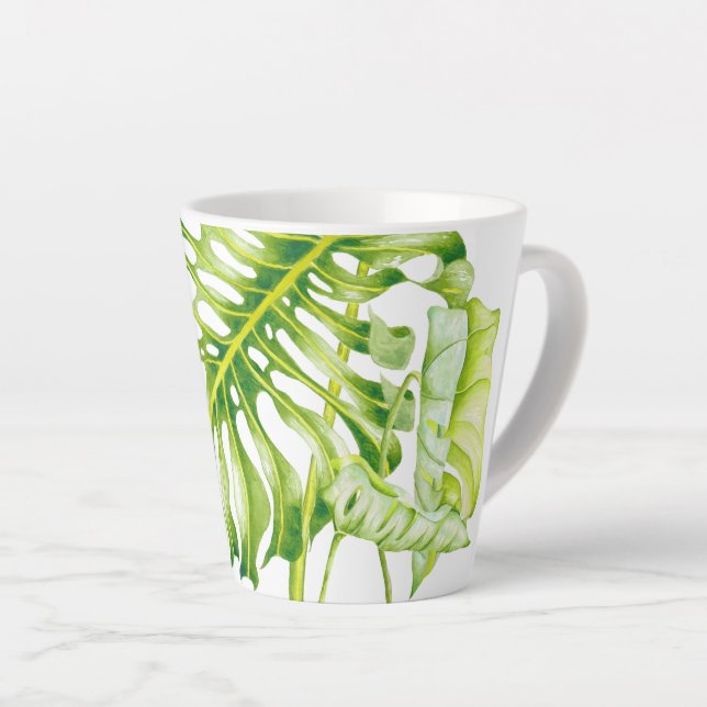 Leafy Skulpturen auf einer kleinen Latte-Tasse Milchtasse (Rechte Ecke)
