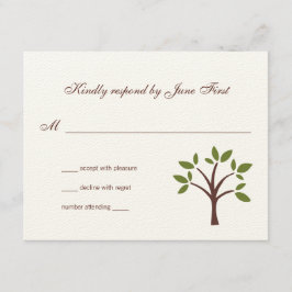 Leafy Tree Wedding Response RSVP Karte