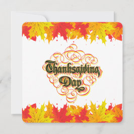 Leafy Typographic Erntedank Day Words Feiertagskarte