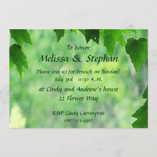 Leafy Wedding Brunch Einladung