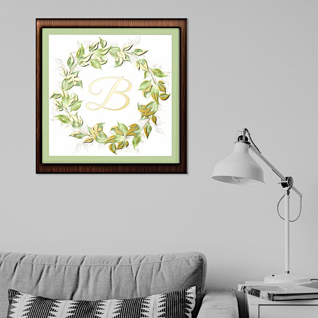 Leafy Wreath mit Monogramm Foliendrucke (Von Creator hochgeladen)