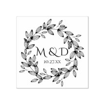 Leafy Wreath Monogram Wedding