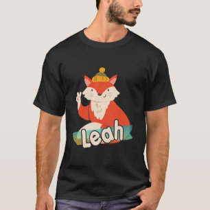 Leah - Adorable Mädchenname mit Coolem Fuchs T-Shirt