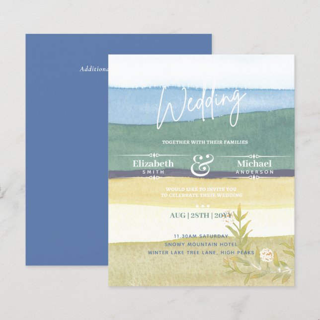 Leah G BUDGET Natures Dream Wedding Einladung (Vorne/Hinten)