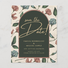 Leah G Emerald Green Terracotta Fall Save the Date Flyer