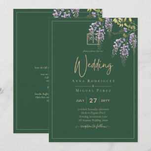 Leah G Green Lila WISTERIA Wedding INVITE Einladung