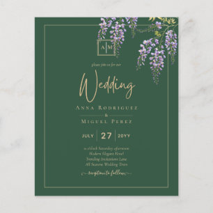 Leah G Green Lila WISTERIA Wedding INVITE Flyer