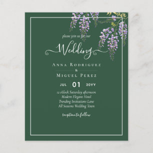 Leah G Green Lila WISTERIA Wedding INVITE Flyer