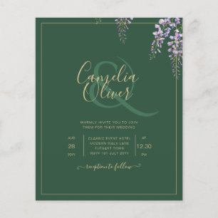 Leah G Green Lila WISTERIA Wedding INVITE Flyer