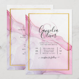 Leah G PINK Lila Tinte Abstrakt Wedding INVITE Einladung