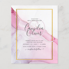Leah G PINK Lila Tinte Abstrakt Wedding INVITE Flyer