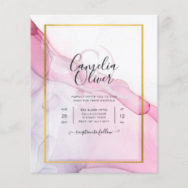 Leah G PINK Lila Tinte Abstrakt Wedding INVITE Flyer